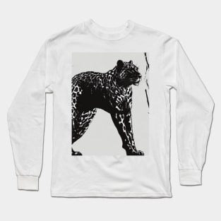 Leopard Shadow Silhouette Anime Style Collection No. 182 Long Sleeve T-Shirt